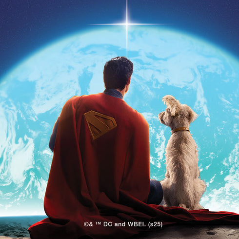 Superman 2025 Superman & Krypto watch the Earth Surface Laptop Studio Skin